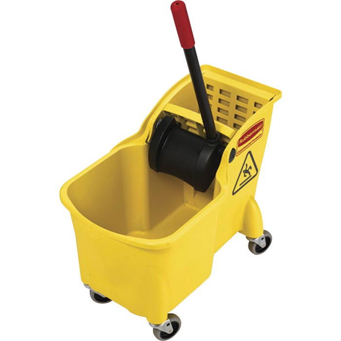 Rubbermaid One Piece Mop Bucket and Wringer Combination, 31 Quart, 32-3/10 x 22-3/5 x 13-3/10 Inches, Yellow