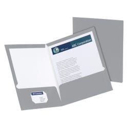 Oxford 2-Pocket Laminated Folder, 100 Sheet Capacity, Gray, Pack of 25