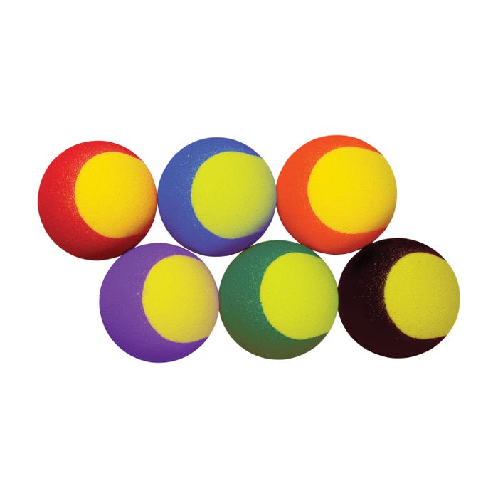 Sportime High Bounce Foam Tennis Trainer Balls, 2-3/4 Inches, Set of 6