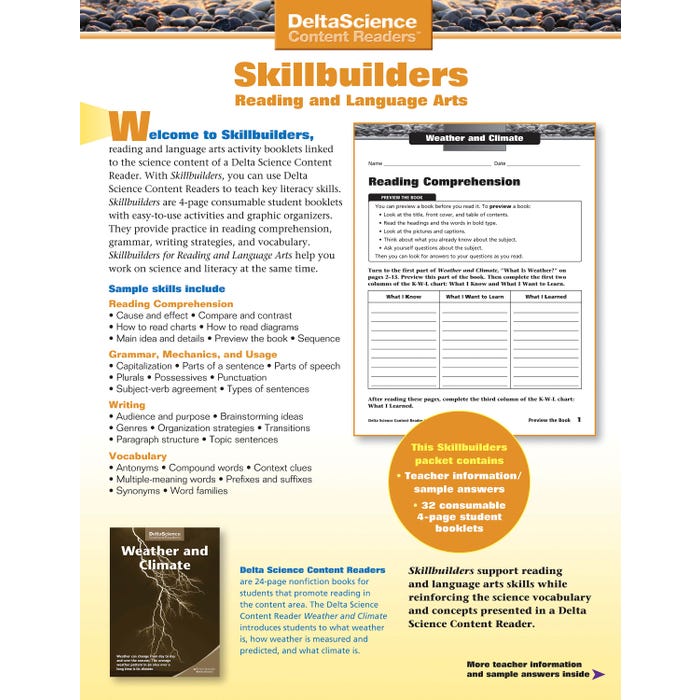 Delta Science Content Readers Weather and Climate Red and Purple Skillbuilders, Pack of 32
