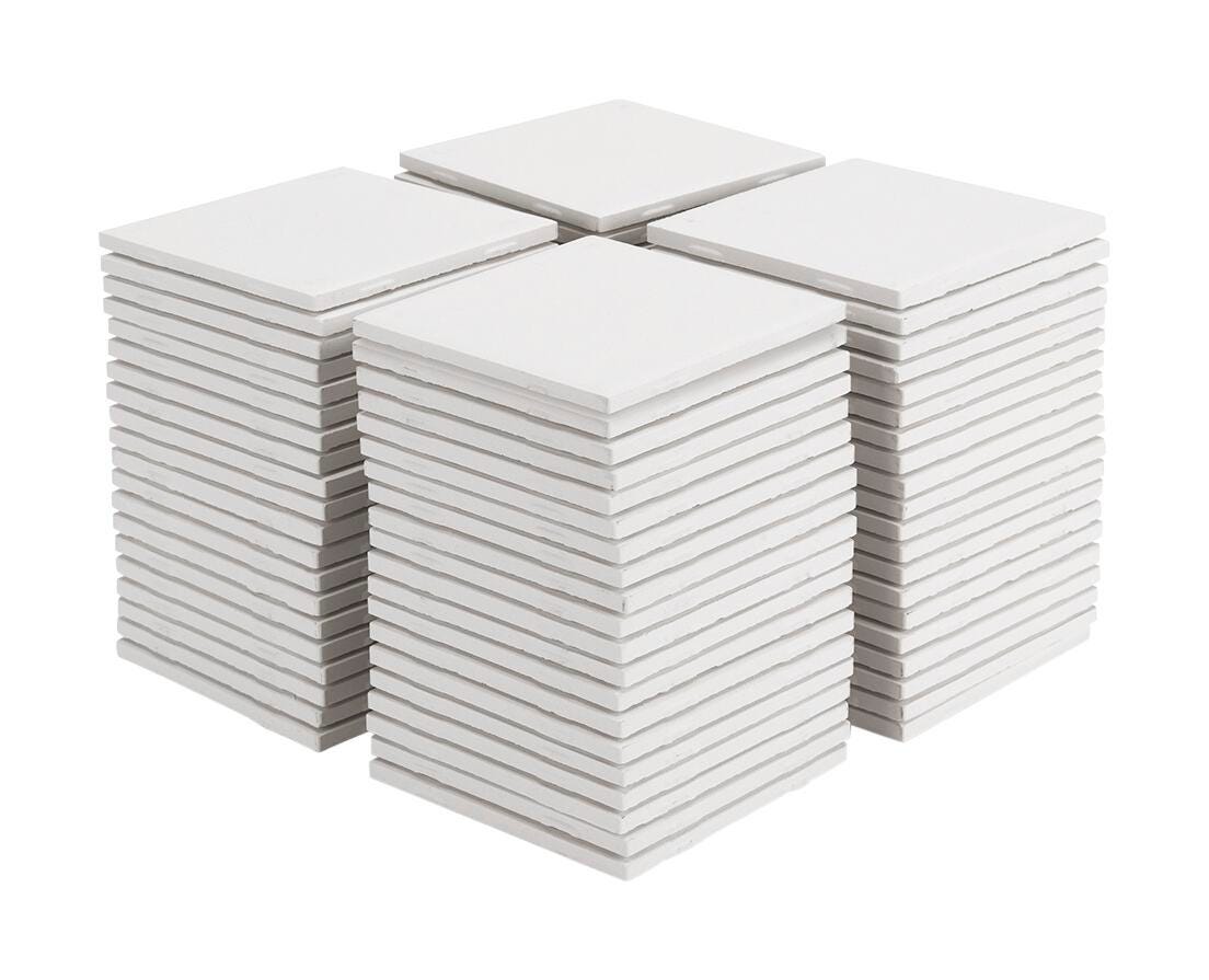 Ceramic Bisque Tiles - 4-1/4 in. x 4-1/4 in. - Box of 80 2218126