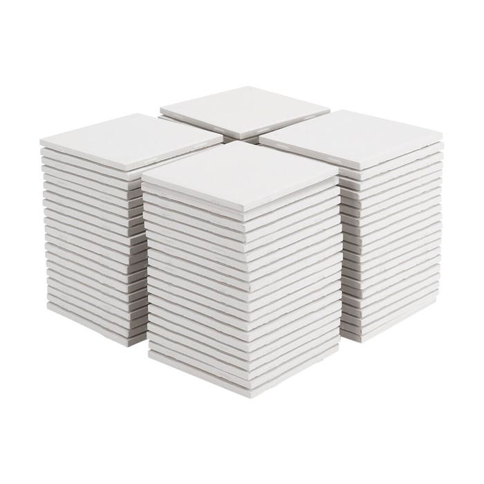 Nasco Ceramic Bisque Tiles, 4-1/4 x 4-1/4 Inches, Pack of 80