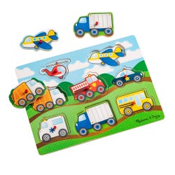 Melissa & Doug Vehicles Peg Puzzle, Item Number 2099000