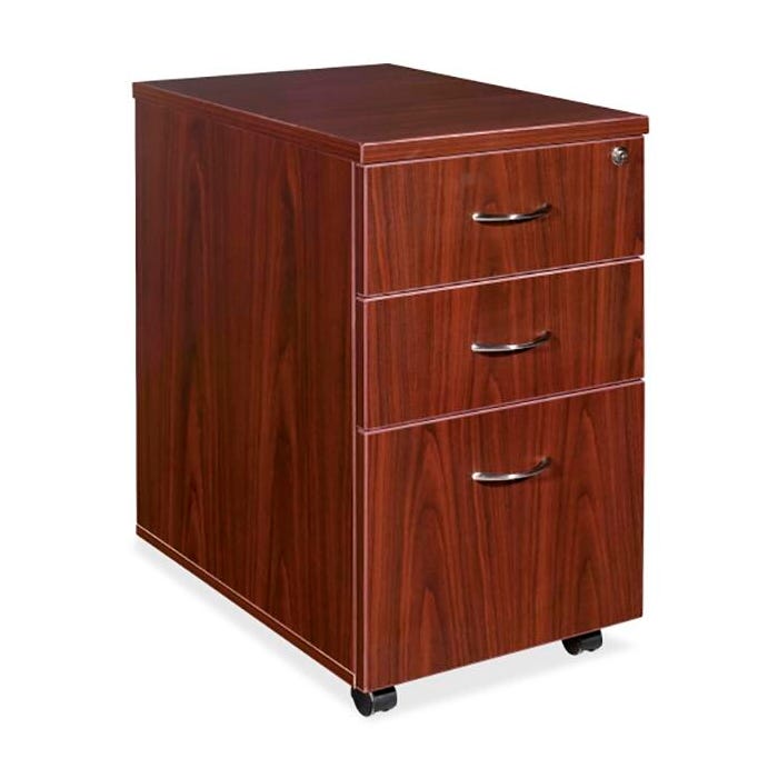 Classroom Select Laminate Mobile 3 Drawer Pedestal, 15-3/4 x 22 x 28-5/8 Inches, Mahogany