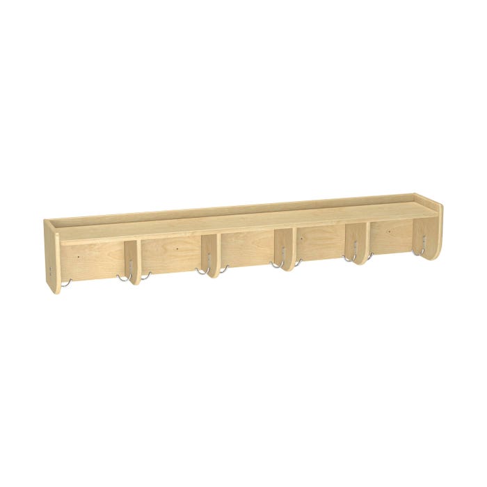Childcraft Wall Coat Locker with Shelf, Wooden, 47-3/4 x 7-3/4 x 7-3/4 Inches