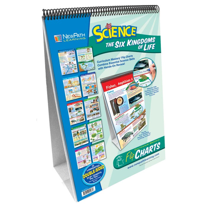 NewPath Learning Six Kingdoms Write-On/Wipe-Off Flip Chart Set, Grades 5 through 9