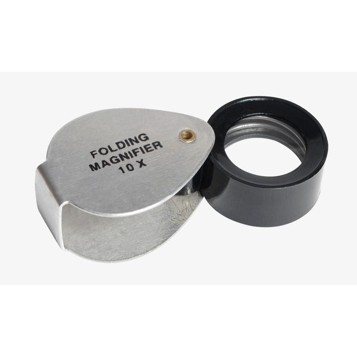 Frey Scientific Folding Magnifier in Aluminum Case, 10x