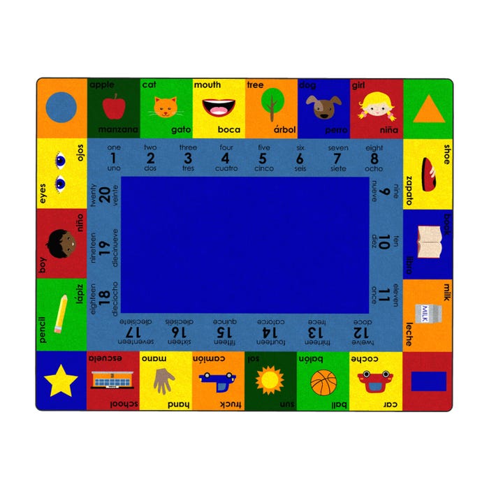 Childcraft Spanish Bilingual Carpet for Classrooms, Rectangle