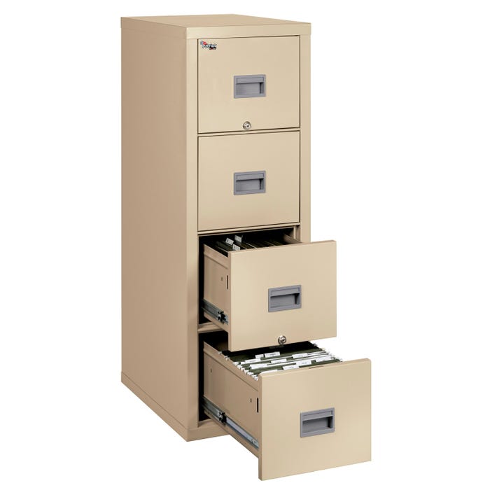 FireKing Patriot 4 Drawer Vertical File Cabinet, 17-3/4 x 25-1/16 x 52-3/4 Inches, Parchment