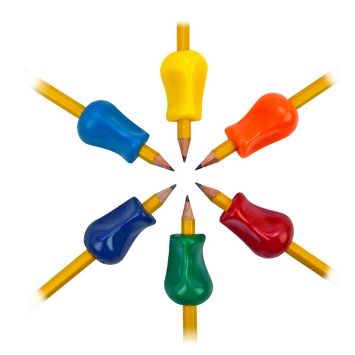 The Pencil Grip Inc Standard Pencil Grips, Assorted Colors, Pack of 12