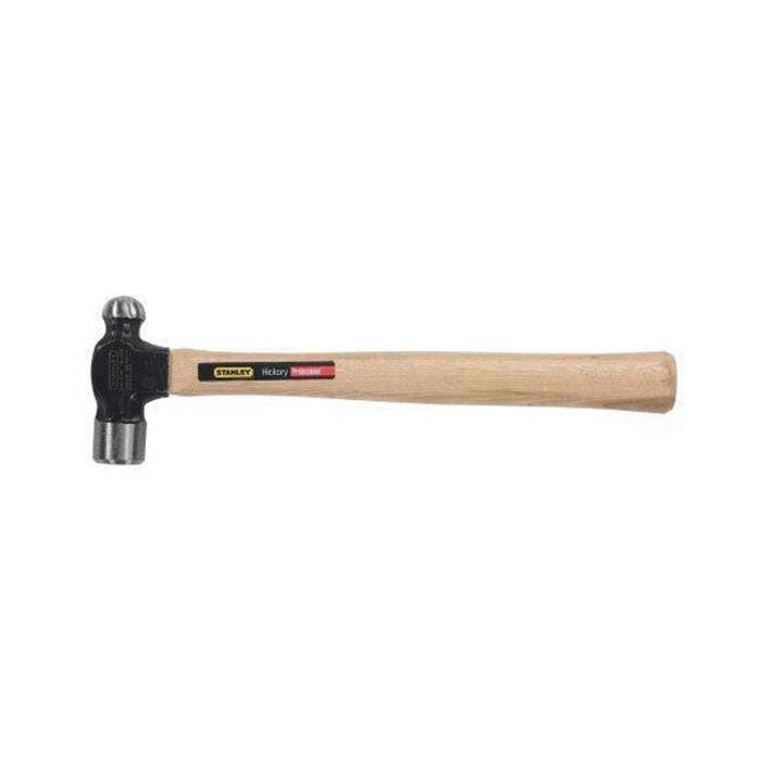Stanley Ball Pein Hammer, 8 Oz Head Weight 15-1/4 Inch OAL, Forged Steel/Hickory Handle, Black Head