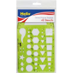 Helix General Purpose Drafting Template, 5-1/2 x 9-1/2 Inches, 42 Stencils, Item Number 2088560
