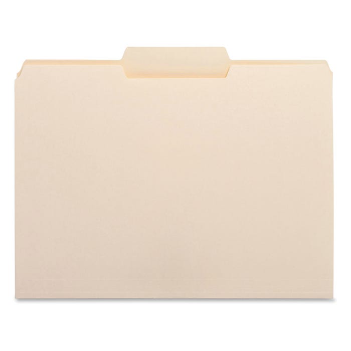 Business Source File Folder, Letter Size, 1/3 Center Cut Tabs, Manila, Pack of 100