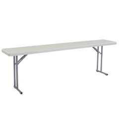National Public Seating BT1800 Series Rectangle Lightweight Folding Table, 96 x 18 x 29-1/2 Inches, Gray 679493