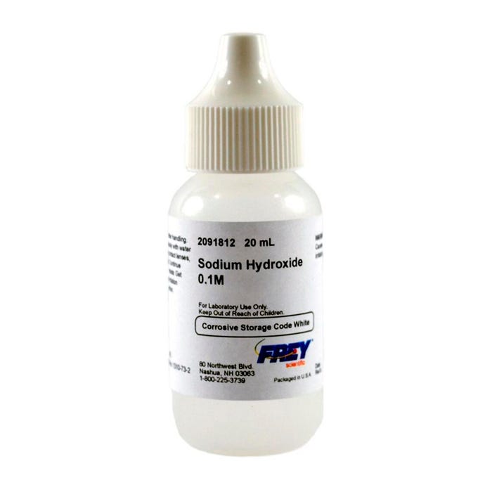 Frey Scientific Sodium Hydroxide, 0.1M Solution, Lab Grade, 20mL