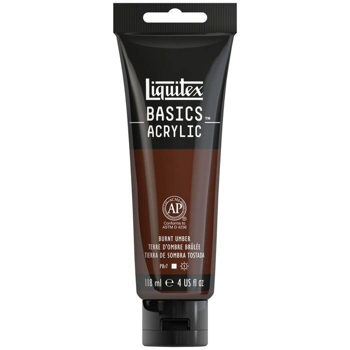 Liquitex BASICS Acrylic Paint, 4 Ounces, Burnt Umber