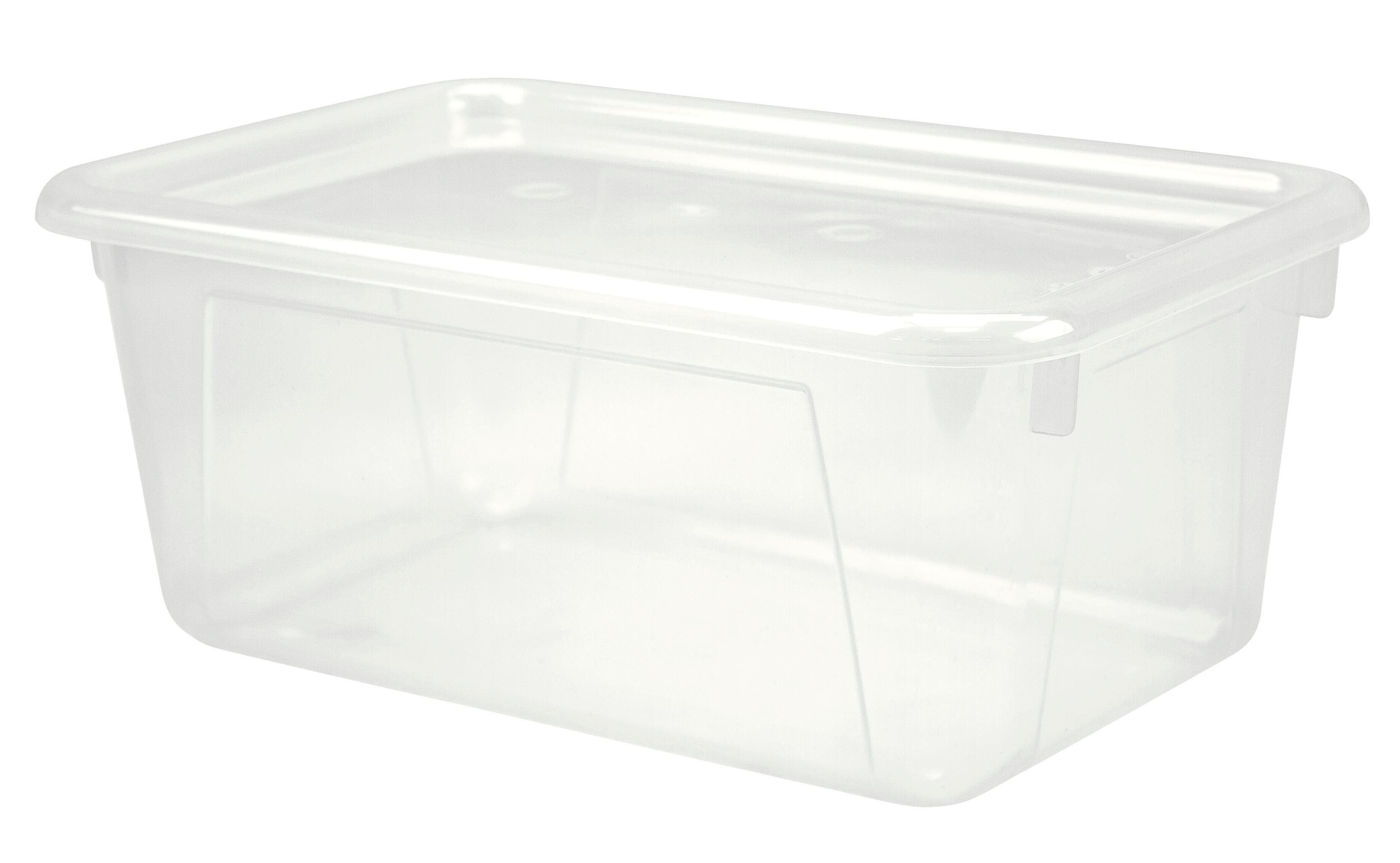 School Smart Storage Tote and Lid, 8 x 12-3/8 x 5-3/8 Inches, Translucent 2088371