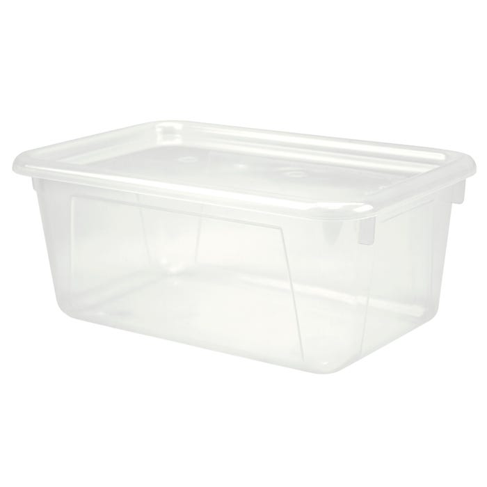School Smart Storage Tote and Lid, 8 x 12-3/8 x 5-3/8 Inches, Translucent