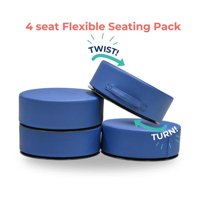 Bouncyband Soft-Twisty Floor Seat, 12 Dia x 4 Inches, Set of 4