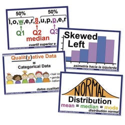 Math Graffiti Word Wall Posters, Statistics, Set of 50
