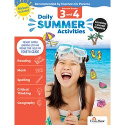Evan-Moor Daily Summer Activities Workbook, 144 Pages, Grades 3 to 4