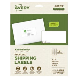 Avery EcoFriendly Shipping Labels, 2 x 4 Inches, Pack of 250 1370153