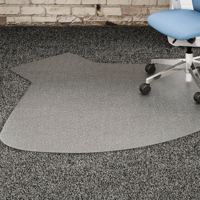 Lorell Chair Mat, 60 x 66 Inches, Lip 20 x 12 Inches, 3/4 Inch Thickness, Clear
