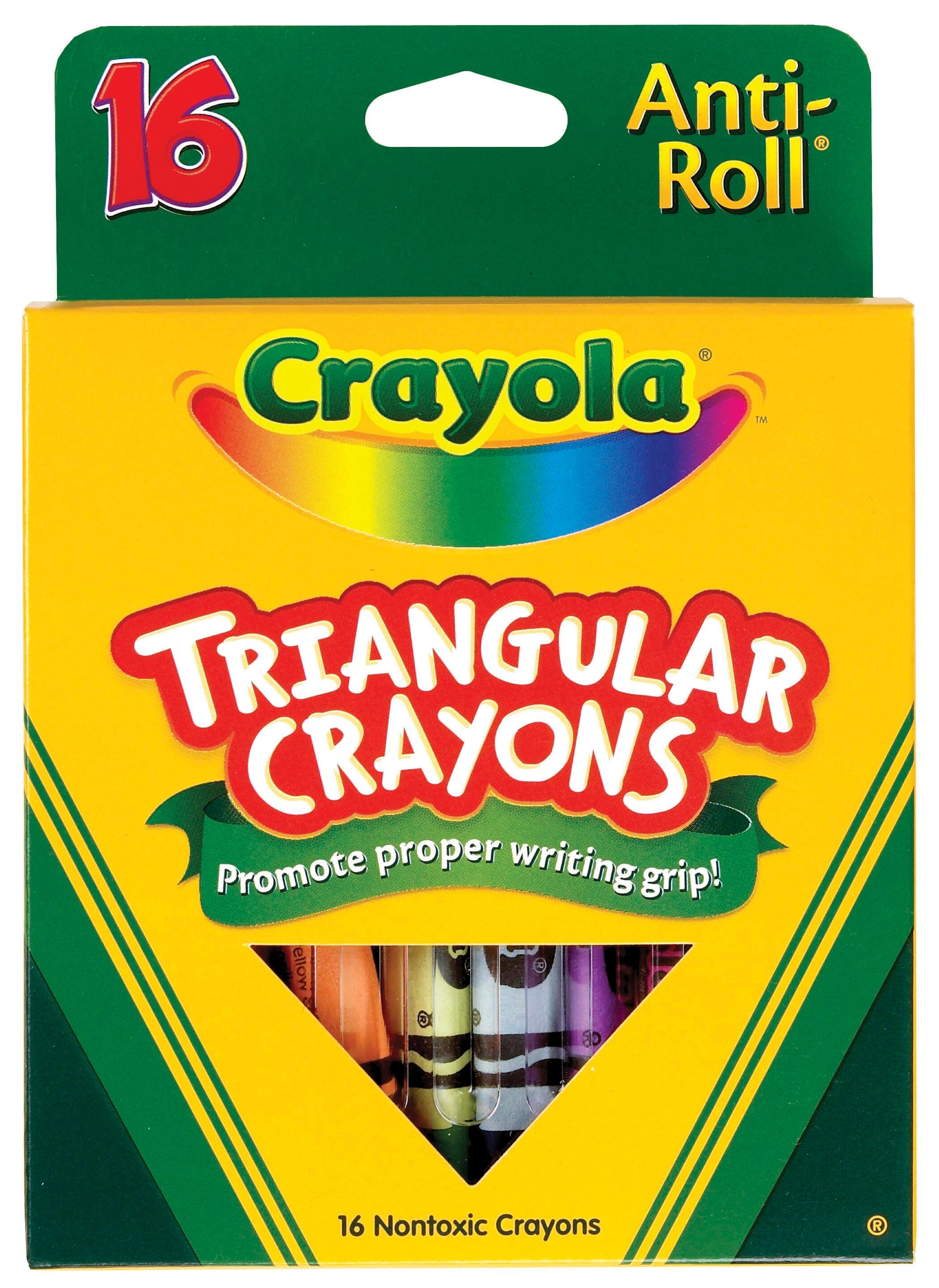 Crayola Anti-Roll Triangular Crayons, Assorted Colors, Set of 16 1290465