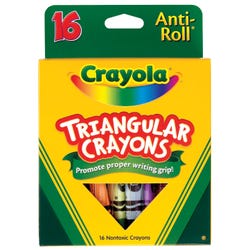 Crayola Anti-Roll Triangular Crayons, Assorted Colors, Set of 16 1290465