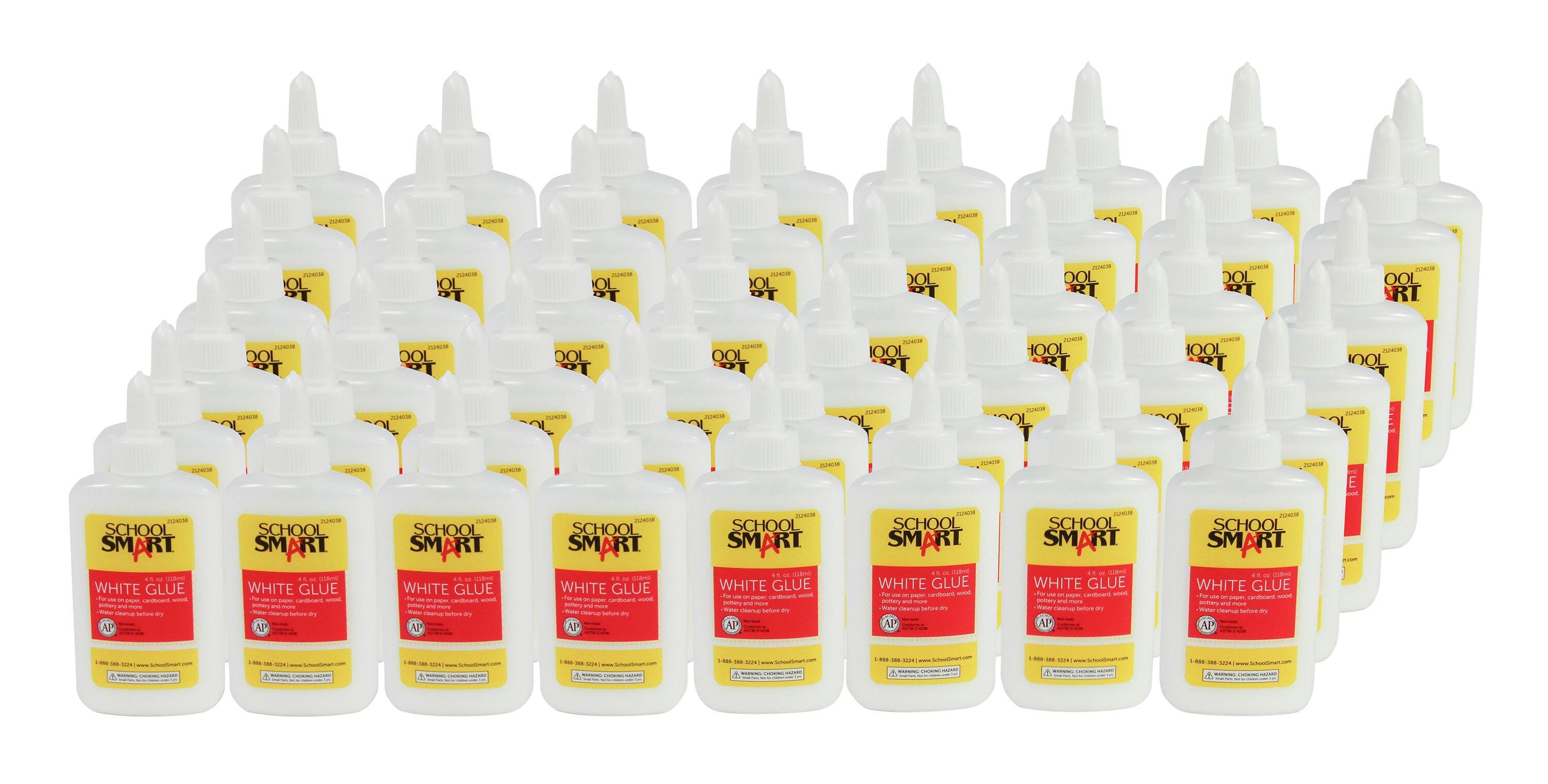 School Smart White School Glue, 4 Ounce Bottles, Pack of 48 2124029