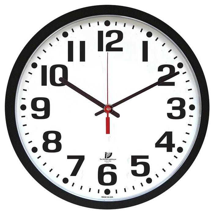 Chicago Lighthouse Contemporary Clock, 16-1/2 Inches, Black