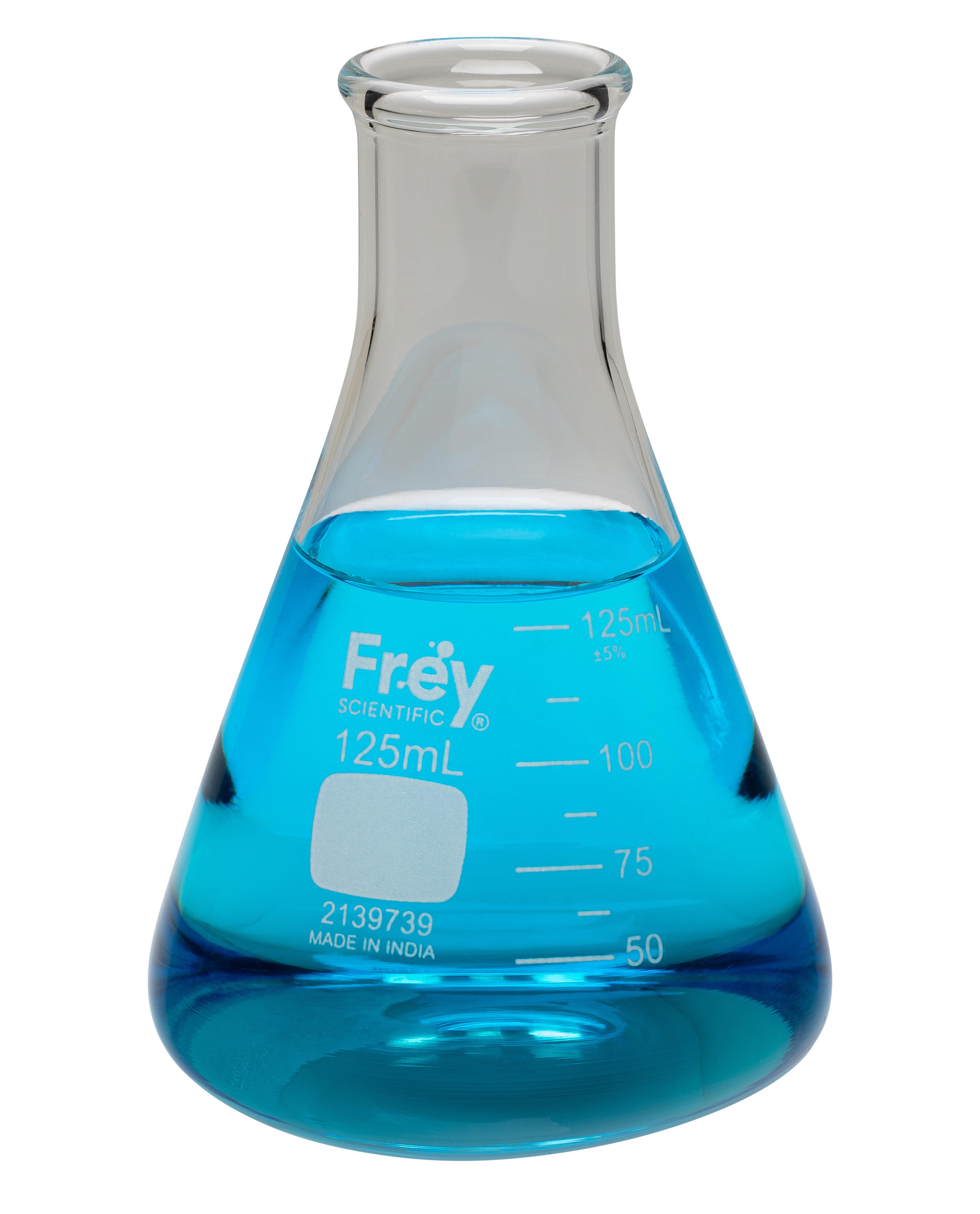 Frey Scientific Narrow Mouth Erlenmeyer Flasks, 125 mL, Pack of 12 2139739