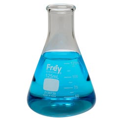 Frey Scientific Narrow Mouth Erlenmeyer Flasks, 125 mL, Pack of 12 2139739