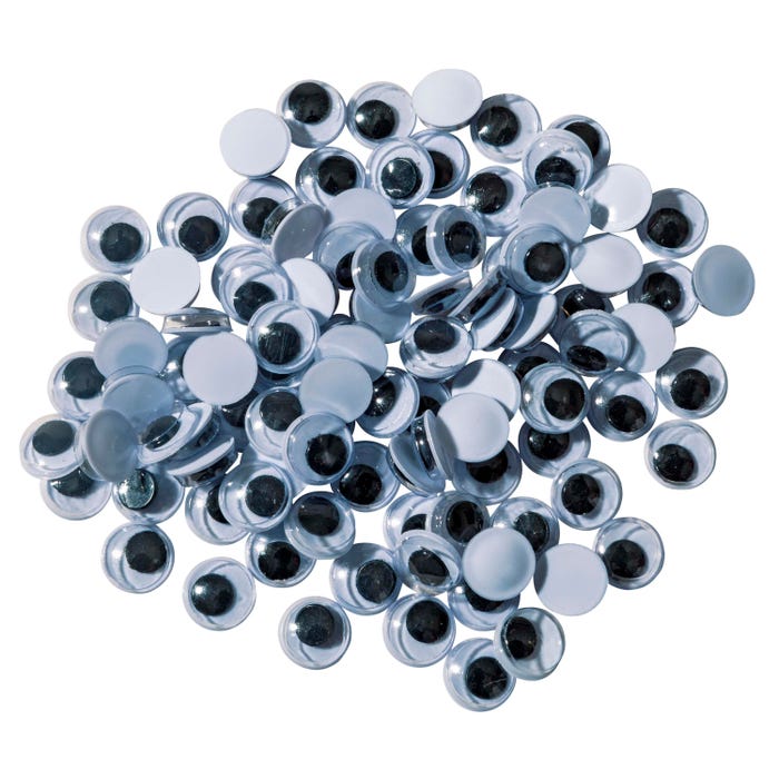 Creativity Street Round Wiggle Eyes, 7 mm, Black on White, Pack of 100