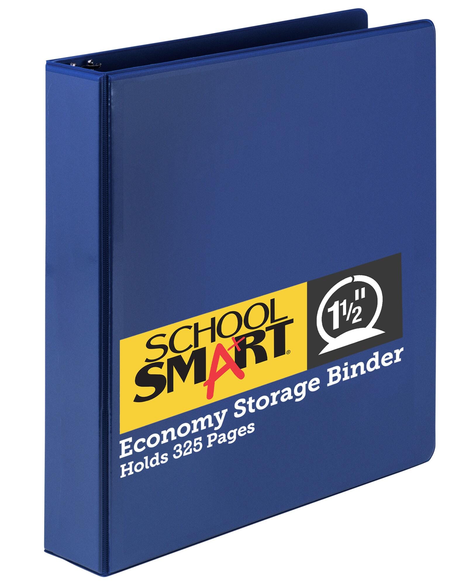 School Smart Round Ring Binder, Polypropylene, 1-1/2 Inches, Blue 086366