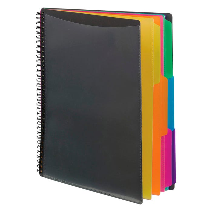 Smead Poly Project Organizer, Letter Size, 12 Pocket, Black/Multi-Color