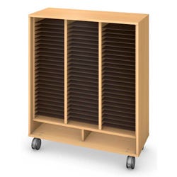 Fleetwood Harmony Mobile Folio Storage, 75 Openings, 42 x 18 x 50 Inches, Fusion Maple