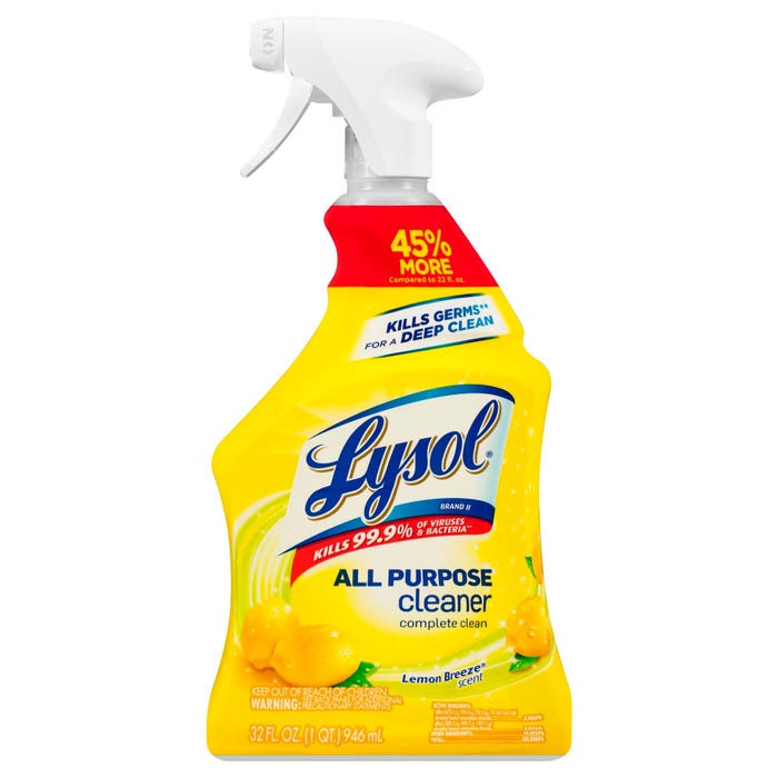Lysol Professional Multi-Purpose Disinfectant Cleaner, 32 Ounce, Lemon Breeze Scent