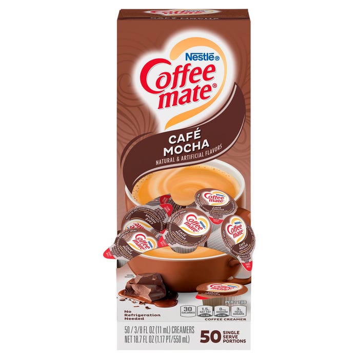 Coffee mate Cafe Mocha Creamer Singles, .38 oz, Pack of 50