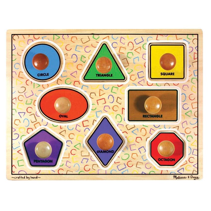 Melissa & Doug Jumbo Knob Puzzle, Large Shapes