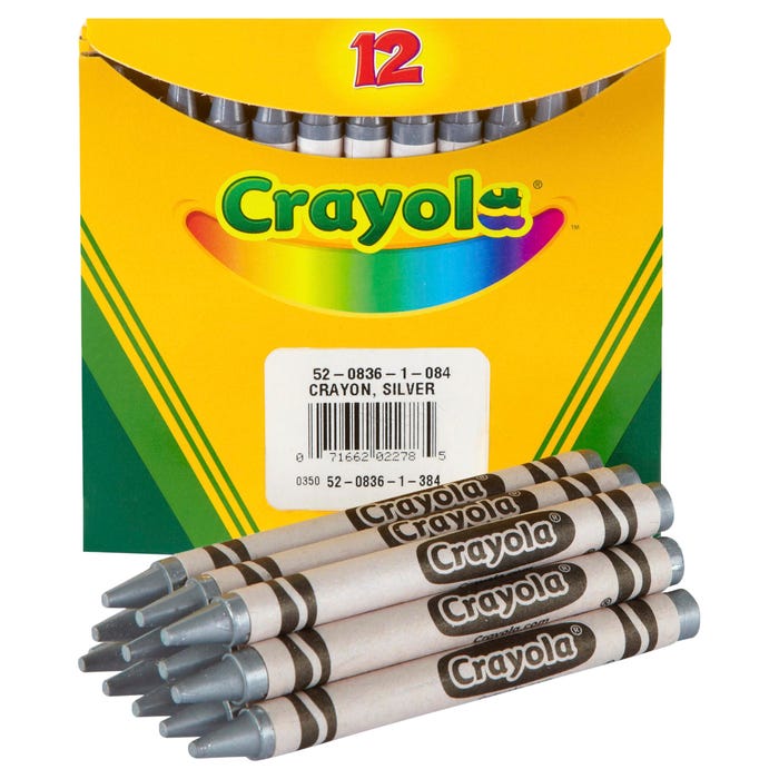 Crayola Bulk Crayons, Standard Size, Silver, Pack of 12