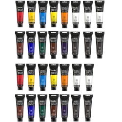 Liquitex BASICS Acrylic Paints, 4 Ounce Tubes, Assorted Colors, Set of 30