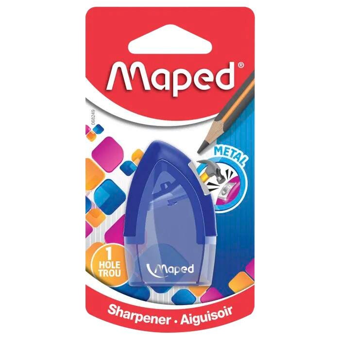 Maped Tonic 1-Hole Pencil Sharpener with Metal Insert, Assorted Colors