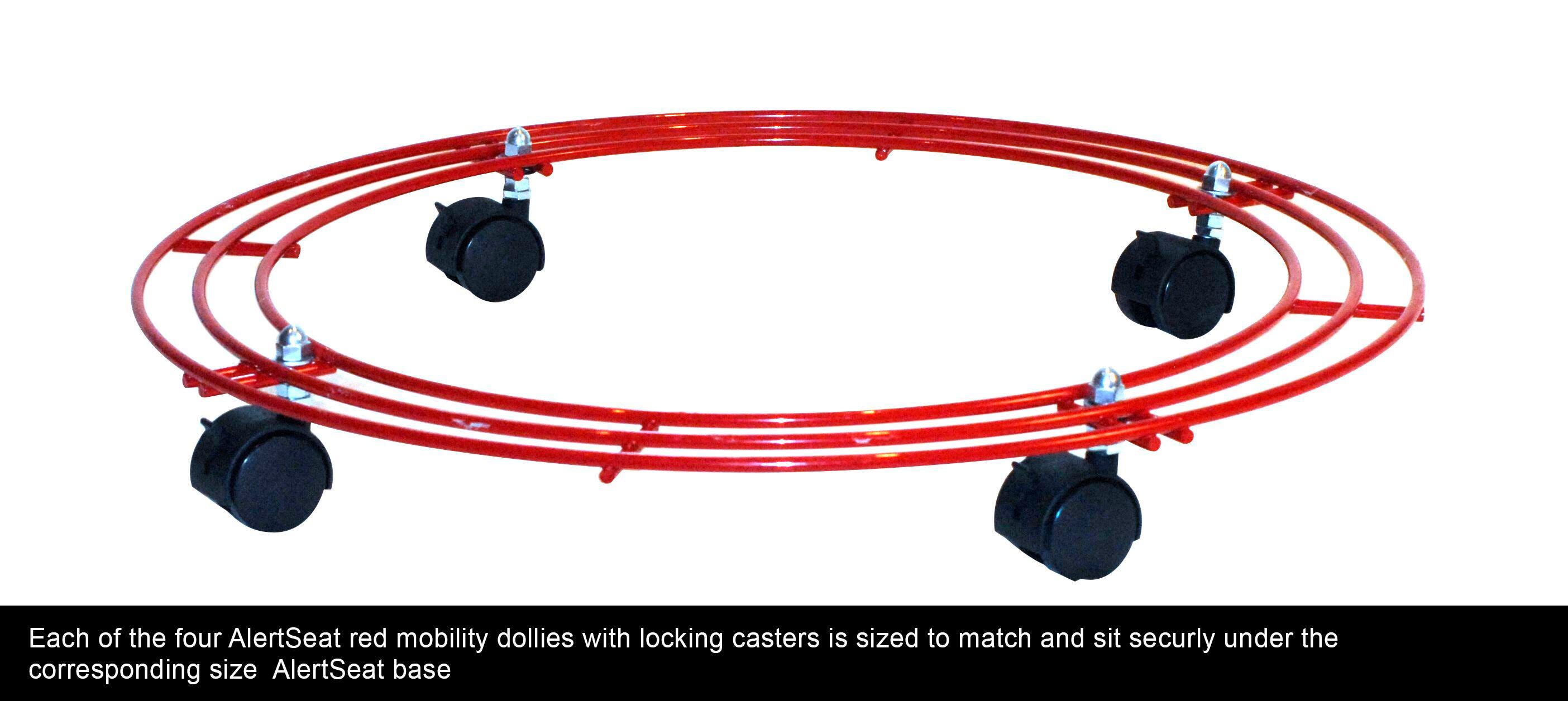 AlertSeat Therapeutic Stability Ball Chair Dolly, Medium, Red 1577296