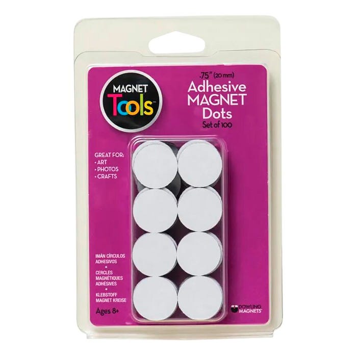 Dowling Magnets Magnetic Dot with Adhesive Backing, 3/4 Inch Diameter, Pack of 100