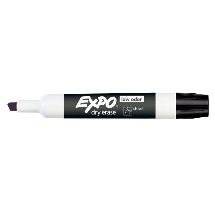 EXPO Low Odor Dry Erase Marker, Chisel Tip, Black