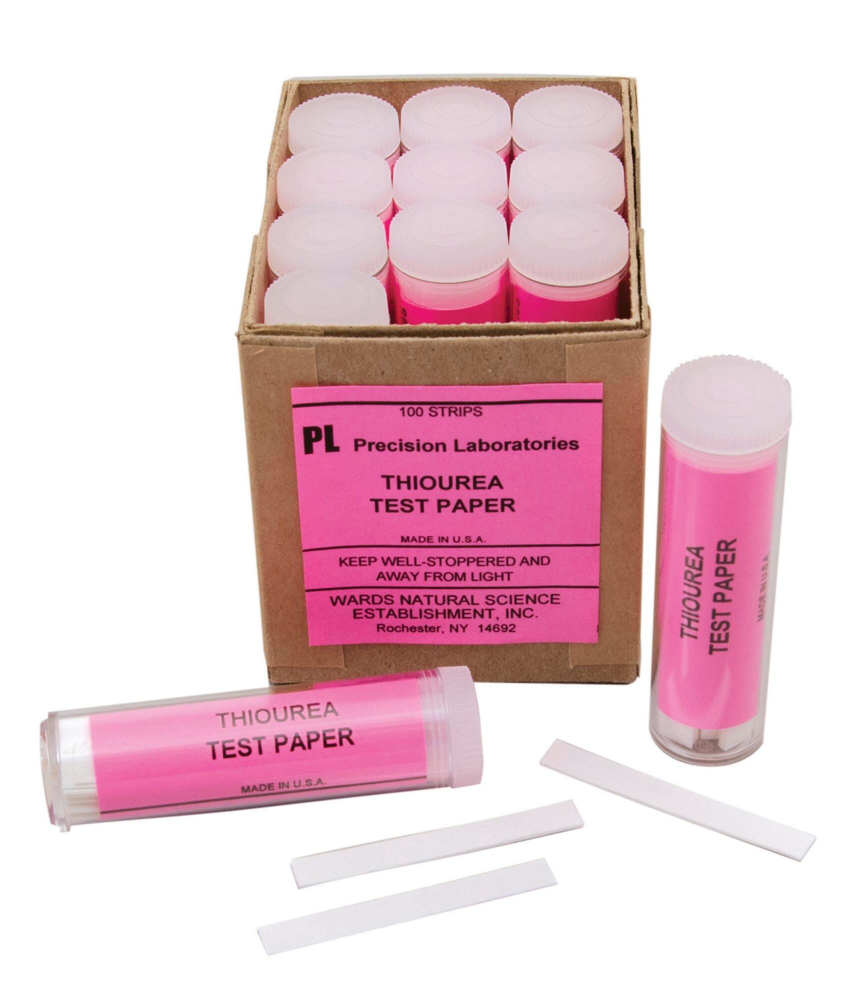 Frey Scientific Thiourea Taste Paper - Pack of 12 Vials, 100 Strips per Vial, Item Number 589122