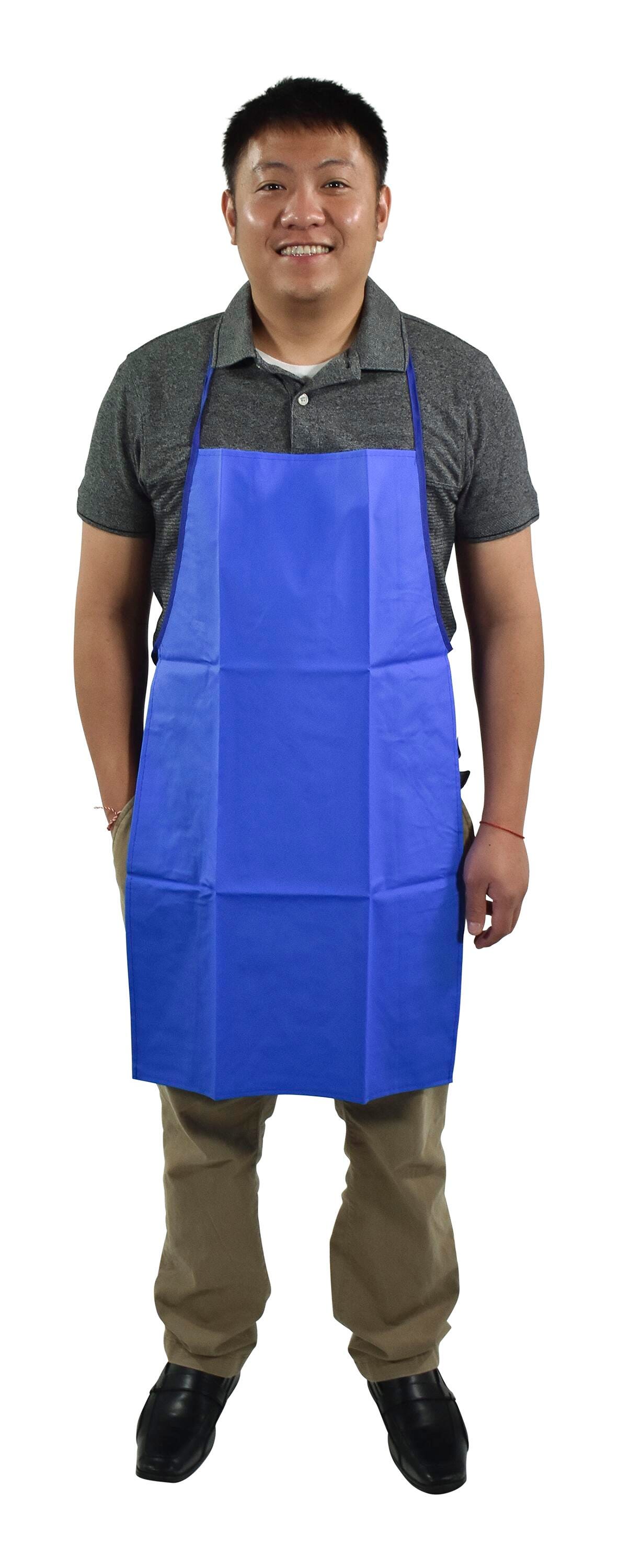 School Smart Vinyl Apron, Waterproof, 29 x 17 Inches, Blue 085000