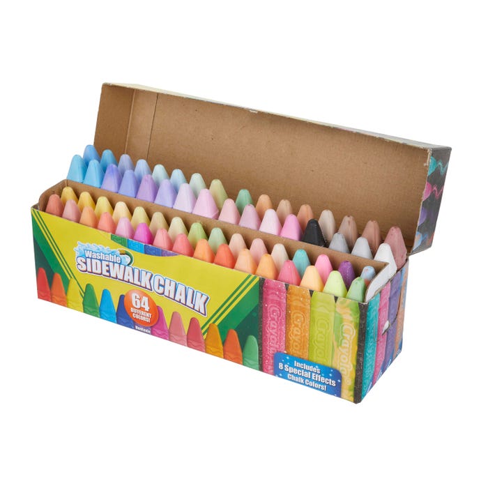 Crayola Washable Sidewalk Chalk, Assorted Colors, Pack of 64
