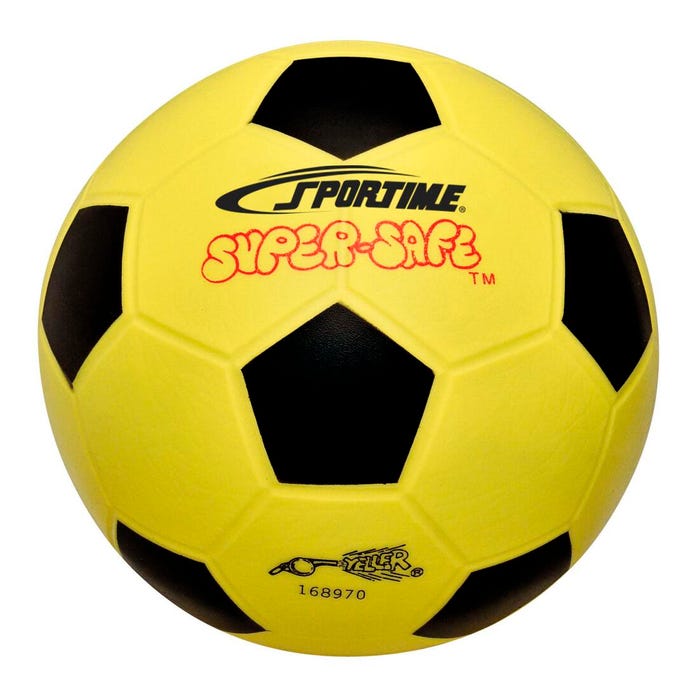 Sportime Super-Safe Soccer Ball, 9 Inch Diameter, Yellow and Black